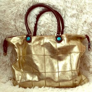 🇨🇮 GABS 🇨🇮 ITALIAN LEATHER METALLIC GOLD BAG